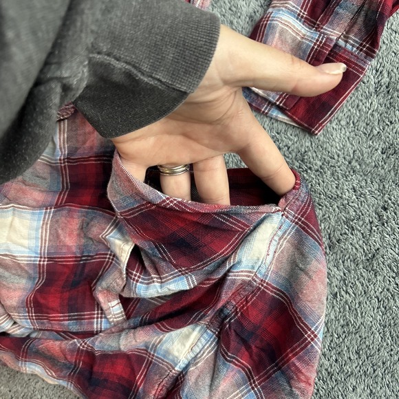 Gap Pendleton Plaid Shirtdress Size Medium Red Long Sleeve Belted Pocket Holiday - Picture 5 of 5